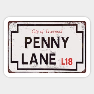 Penny Lane - vintage Liverpool street sign Sticker